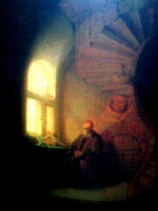REMBRANDT 2 - A Scholar in A Room with Winding Stairs