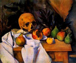 Paul Cezanne - nature mort au crane - oil on canvas 1898